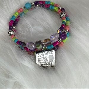 HANDMADE Neon Colored Beaded Drinking Bracelet, Great Gift Bracelet, Funny Charm